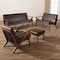 Baxton Studio Bianca Walnut Wood Brown Faux Leather Livingroom Sofa Set 140-7544-7545-7546-7547 - alternate 3